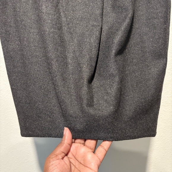 Jil Sander Gray Pencil Skirt Wool Cashmere Blend Pleated Front Size 38 - Picture 3 of 11